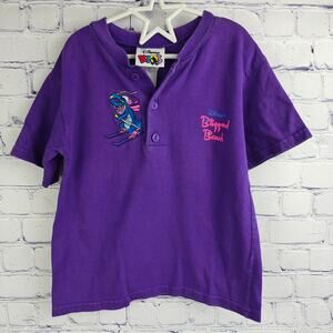 Vintage Disney Kids Blizzard Beach embroidered Polo Purple Youth medium 6/8
